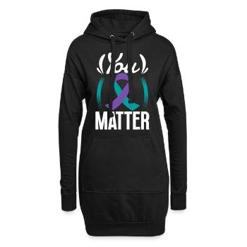 Suicide Prevention With Teal & Purple - Hoodie-Kleid - Schwarz - Vorne
