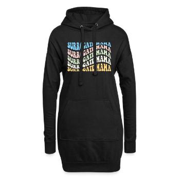 Maternité de substitution Mama Rétro FIV Maman Grossesse - Sweat-shirt à capuche long Femme - noir - Devant