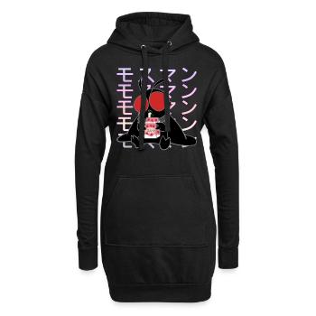 Mothman Kawaii Strawberry Milk Shake Carton - Hoodie-Kleid - Schwarz - Vorne