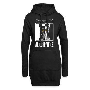 Schrödinger's Cat Dead and Alive - Hoodie-Kleid - Schwarz - Vorne