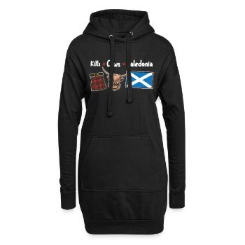 Kilts Vaches Calédonie - Sweat-shirt à capuche long Femme - noir - Devant