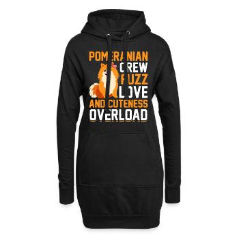Pomeranian crew fuzz Love and Cuteness overload - Hoodie-Kleid - Schwarz - Vorne