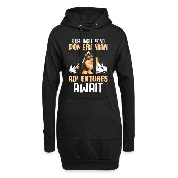 Des aventures en peluche et au-delà de la Poméranie vous attendent - Sweat-shirt à capuche long Femme - noir - Devant