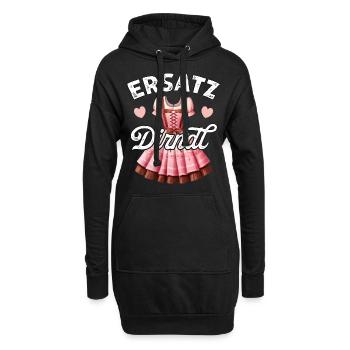 Tracht Ersatz Dirndl T-Shirt Damen Trachtenshirt - Hoodie-Kleid - Schwarz - Vorne
