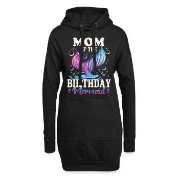 Maman de la fille d’anniversaire - Sweat-shirt à capuche long Femme - noir - Devant