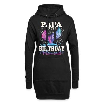 Papa De La Fille D’Anniversaire - Sweat-shirt à capuche long Femme - noir - Devant