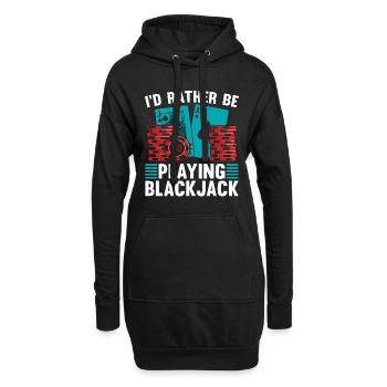 Blackjack classique Je préfère jouer au jeu - Sweat-shirt à capuche long Femme - noir - Devant