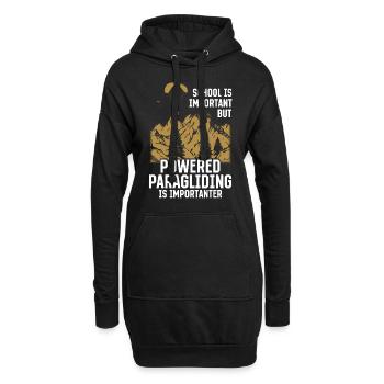 Paramoteur - L’école est importante mais propulsée par - Sweat-shirt à capuche long Femme - noir - Devant