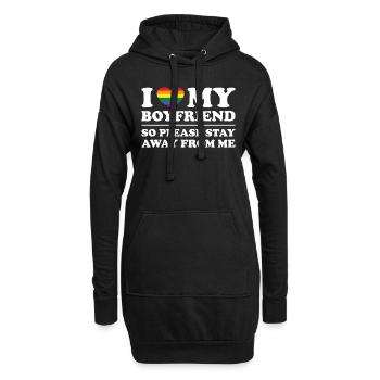 I Love My Boyfriend So Please Stay Away From Me - Hoodie-Kleid - Schwarz - Vorne
