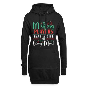 Les joueurs de Mahjong ont une tuile pour chaque jeu de société - Sweat-shirt à capuche long Femme - noir - Devant