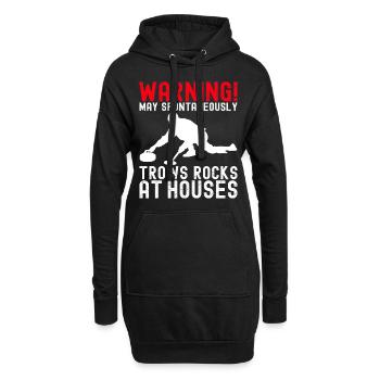 Joueurs de curling - Sweat-shirt à capuche long Femme - noir - Devant