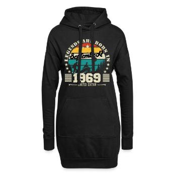 Septembre 1969. Cadeau anniversaire septembre 1969 - Sweat-shirt à capuche long Femme - noir - Devant