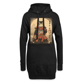 Épée de samouraï Ninja Cat | Meow Warrior - Sweat-shirt à capuche long Femme - noir - Devant