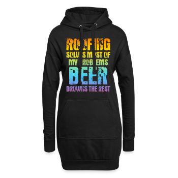 Roofing Solves Most Of My Problems - Funny Roofer - Hoodie-Kleid - Schwarz - Vorne