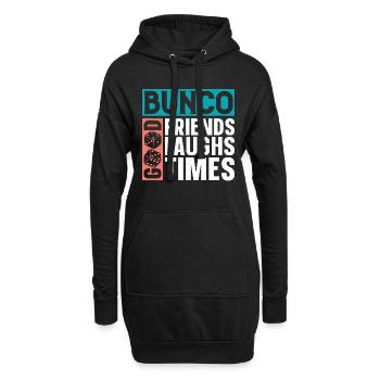 Bunco Good Friends Good Laughs Good Party Game - Hoodie-Kleid - Schwarz - Vorne