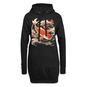Traditional Japanese Koi Fish - Hoodie-Kleid - Schwarz - Vorne