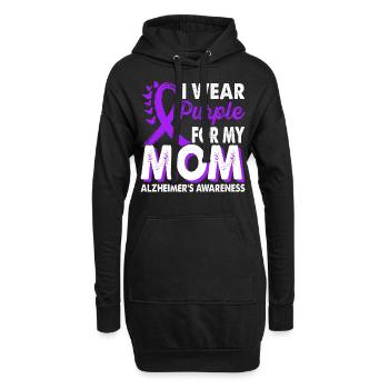 Portez du violet pour le soutien de maman - Sweat-shirt à capuche long Femme - noir - Devant