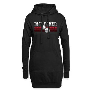 Dés Poker Gambler Poker Game Jeu de cartes de jeu - Sweat-shirt à capuche long Femme - noir - Devant