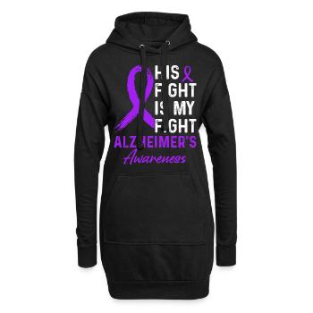 Kampf Alzheimer Awareness - Hoodie-Kleid - Schwarz - Vorne