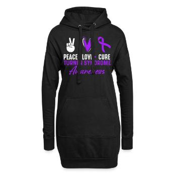 Mois de la sensibilisation au syndrome de Turner de Peace Love Cure - Sweat-shirt à capuche long Femme - noir - Devant