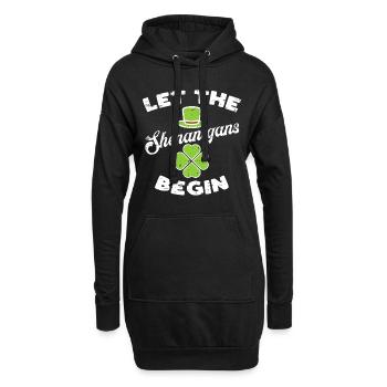 Lasst die Spielereien Kleeblatt beginnen - Hoodie-Kleid - Schwarz - Vorne