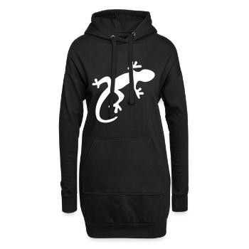 Batik-Eidechse Regenbogen Drucken Monitor Gecko Hippie - Hoodie-Kleid - Schwarz - Vorne