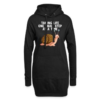 Amoureux des escargots Un pas d’escargot lent - Sweat-shirt à capuche long Femme - noir - Devant