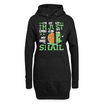 Schneckenliebhaber Nicht Faul Schneckenbesitzer - Hoodie-Kleid - Schwarz - Vorne