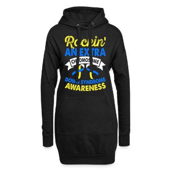 Zusätzliches Chromosomen-down-syndrom Bewusstsein - Hoodie-Kleid - Schwarz - Vorne