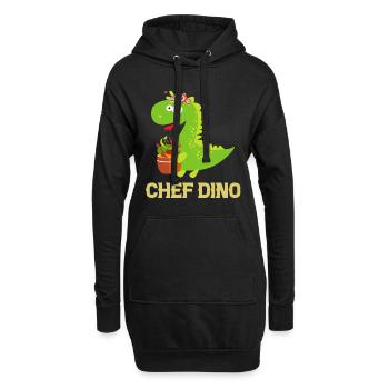 Chef Dino Kitchen Cook & Dinosaur Lover Dino Chef - Hoodie-Kleid - Schwarz - Vorne