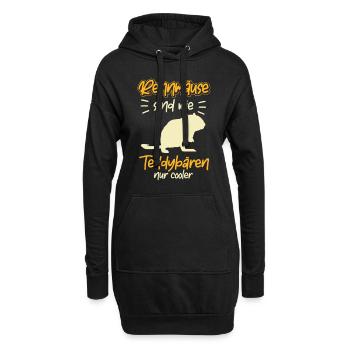 Rennmaus ist cooler Nagetier Gerbil - Hoodie-Kleid - Schwarz - Vorne