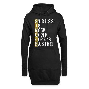 Le stress de la fête de divorce heureuse est maintenant - Sweat-shirt à capuche long Femme - noir - Devant
