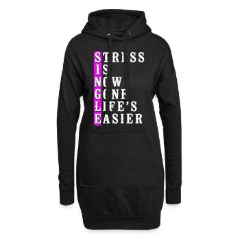 Le stress de la fête de divorce heureuse est maintenant - Sweat-shirt à capuche long Femme - noir - Devant
