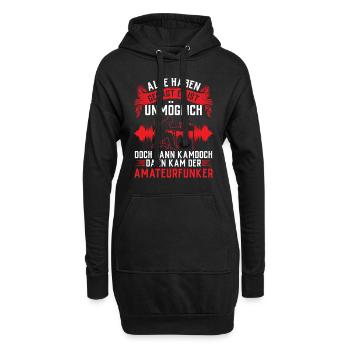 Dann kam der Amateurfunker Hobbyfunker - Hoodie-Kleid - Schwarz - Vorne