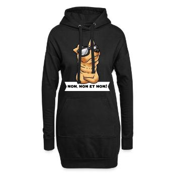 Berger Basque Chien Avec Lunettes De Soleil Têtu - Sweat-shirt à capuche long Femme - noir - Devant