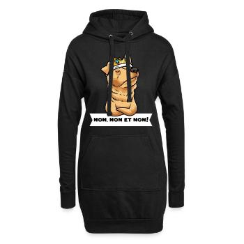 Berger Basque Chien Avec Couronne Têtu - Sweat-shirt à capuche long Femme - noir - Devant