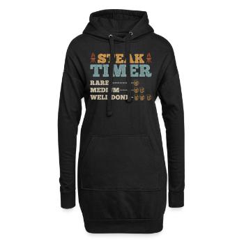 Steak Timer Rare Medium Well Done Beer Drinking & - Hoodie-Kleid - Schwarz - Vorne