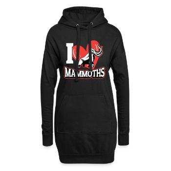 Woolly Mammoth I Love Mammoths Prehistoric Animals - Hoodie-Kleid - Schwarz - Vorne
