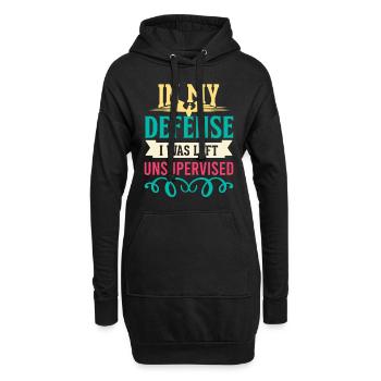 Cooles lustiges T-Shirt Zu meiner Verteidigung wurde ich zurückgelassen - Hoodie-Kleid - Schwarz - Vorne