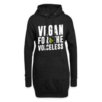 Vegan Veganism Vegetable - Vegan For The Voiceless - Sweat-shirt à capuche long Femme - noir - Devant