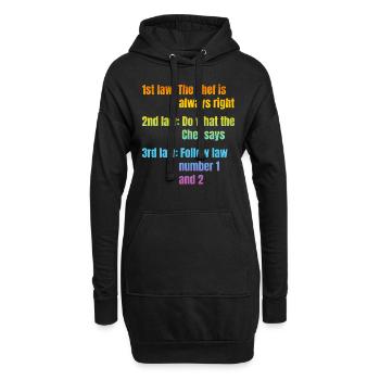 1st Law: The Chef Is Always Right Kitchen Food Coo - Hoodie-Kleid - Schwarz - Vorne