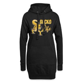 Léopard Gecko Vie Lézard Reptile Propriétaire Animaux - Sweat-shirt à capuche long Femme - noir - Devant