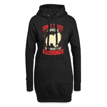 Wolfsspitz ne fait pas confiance au Spitz allemand - Sweat-shirt à capuche long Femme - noir - Devant