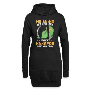Kakapo ist nicht perfekt flugunfähiger Papagei - Hoodie-Kleid - Schwarz - Vorne