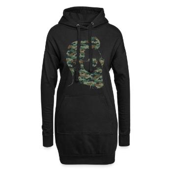 Amant barbe Homme barbu Camo - Sweat-shirt à capuche long Femme - noir - Devant