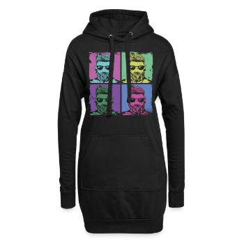 Beard Lover Bearded Man Retro - Hoodie-Kleid - Schwarz - Vorne