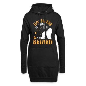 Briard me rend heureux Berger de Brie - Sweat-shirt à capuche long Femme - noir - Devant