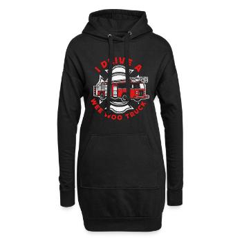 Chef pompier Je conduis un pompier de camion Wee Woo - Sweat-shirt à capuche long Femme - noir - Devant