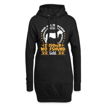 Irischer Wolfshund nur ein Mädchen Windhund - Hoodie-Kleid - Schwarz - Vorne