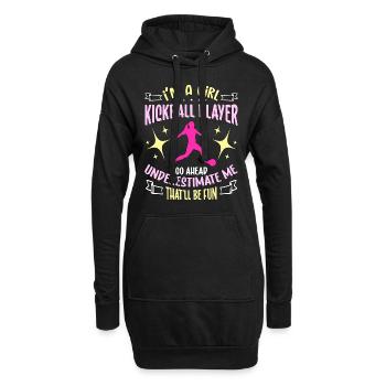 Kickball I'm A Girl Kickball Player Go Kickballer - Hoodie-Kleid - Schwarz - Vorne